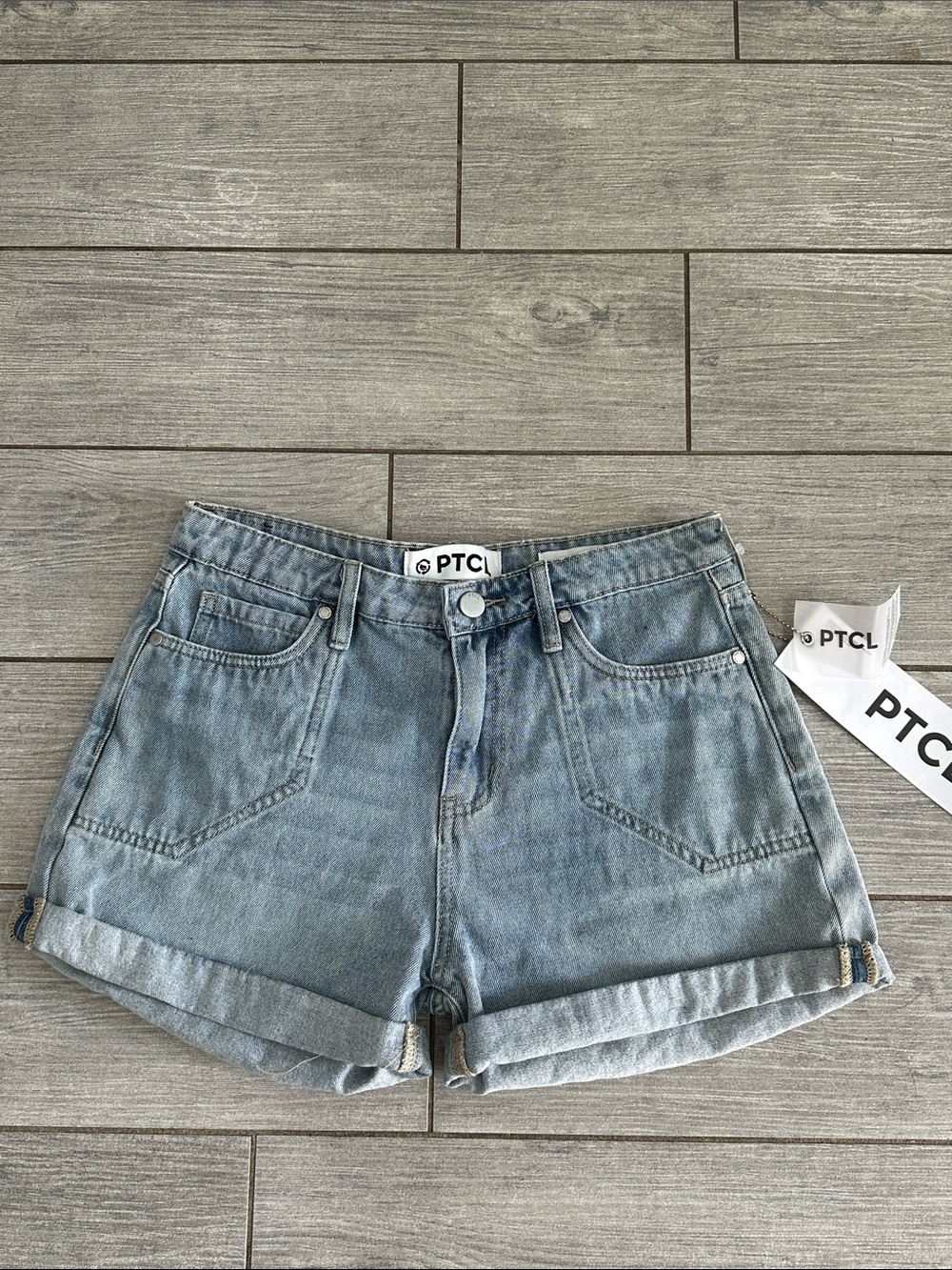 PTCL Mira Rolled Cuff Denim Shorts NWT - Picture 5 of 11